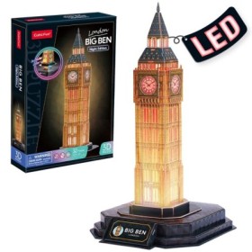 Marile Arhitecturi ale lumii Puzzle 3D Big Ben editie luminoasa 32 piese